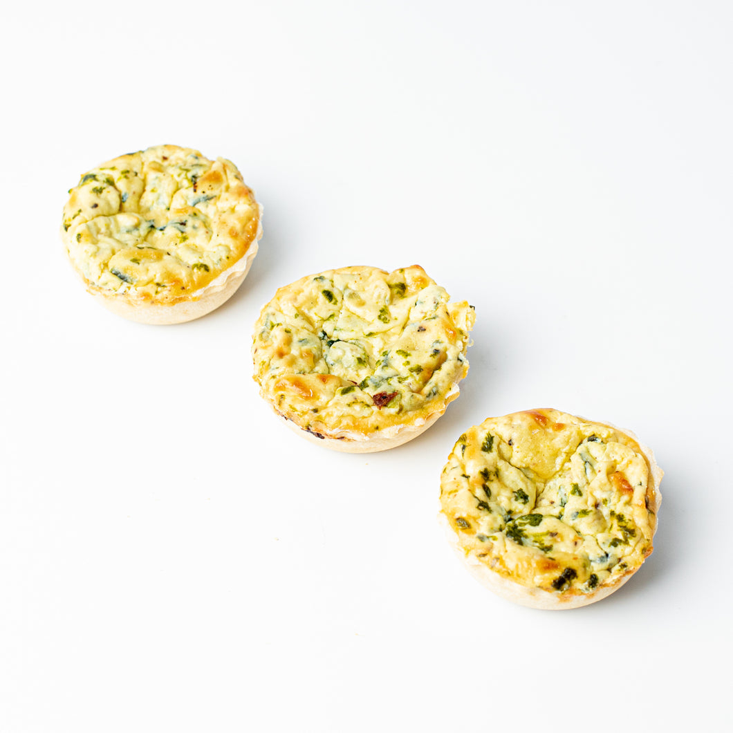 Spinach & Ricotta Vegetarian Quiche (Party Size 60g) - Box of 60