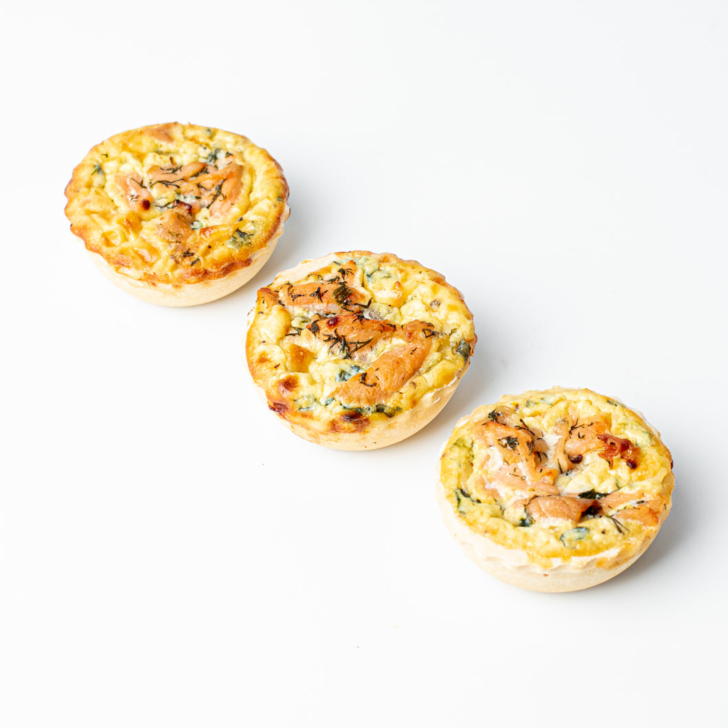 Smoked Salmon Quiche (Party Size 60g) - Box of 60