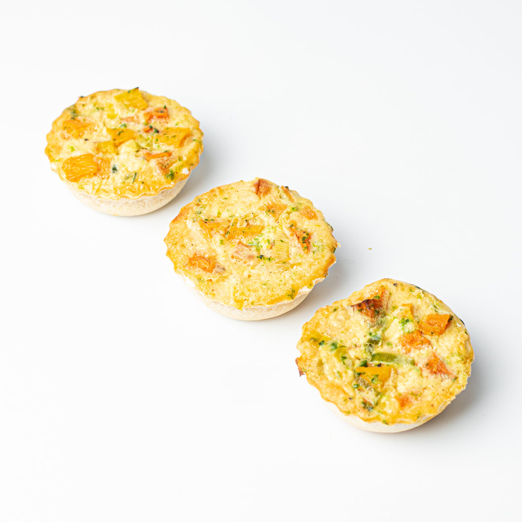 Roasted Vegetable Vegetarian Quiche (Party Size 60g) - Box of 60
